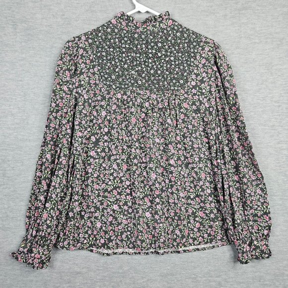 Marks & Spencer Collection Women's Size 10 Black & Pink Floral Printed Blouse - Picture 2 of 11